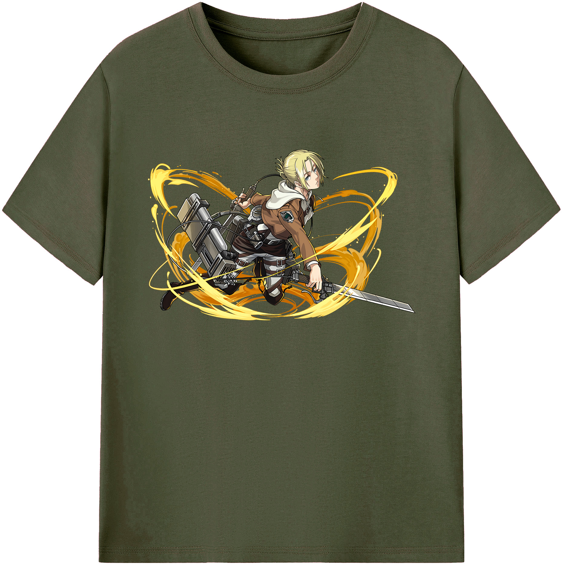 （画像用） 進撃の巨人 アニ・レオンハート Attack on Titan Annie Leonhart 綿100％ メンズ半袖Tシャツ｜肌触りやわらか＆通気性